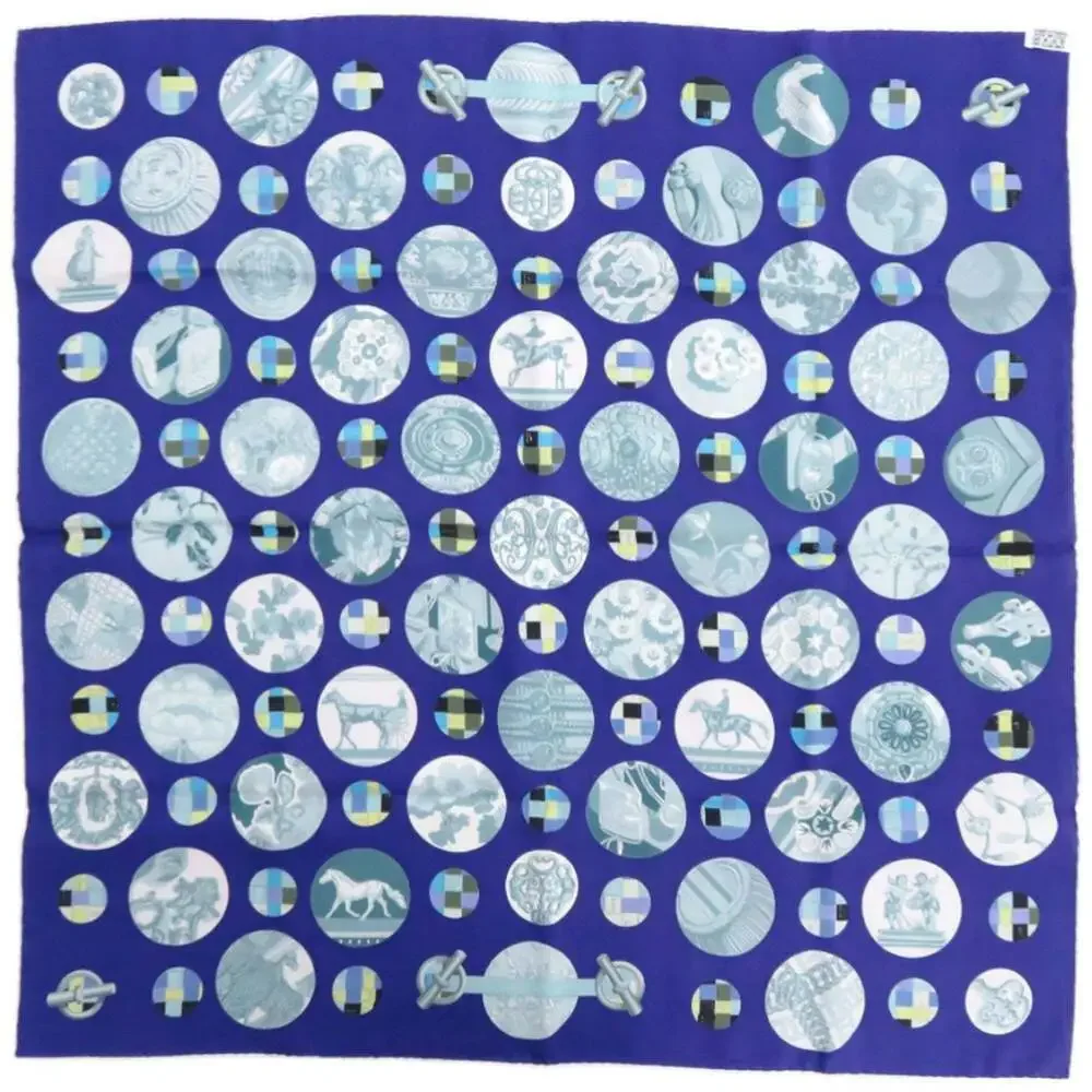 HERMES Authentic Black Silk Scarf